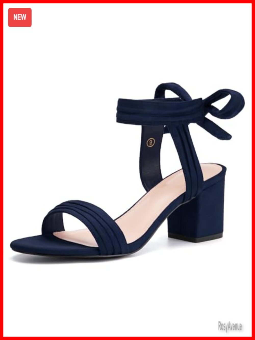 Coutgo Open Toe Ankle Tie Back Low Block Chunky Heels Sandals Party Dress Pumps